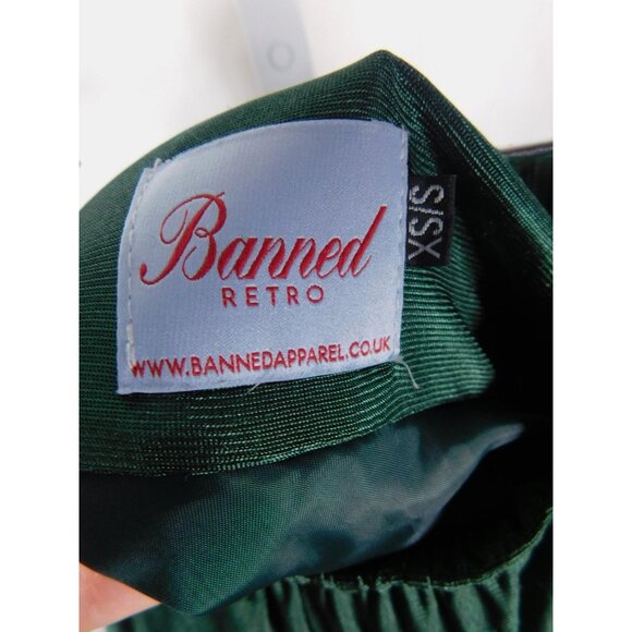 Banned Green Tulle Petticoat Skirt S Retro Ruffle Swing - Picture 10 of 12